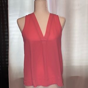 Peach pink v neck sheer top